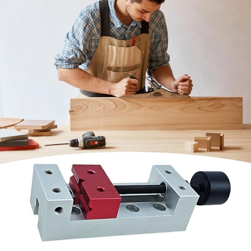 Sturdy Machines Vise Tool Aluminum Flat Clamp Mini Drill Press Vice Benches Vise for Parallel Table and DIY Carving