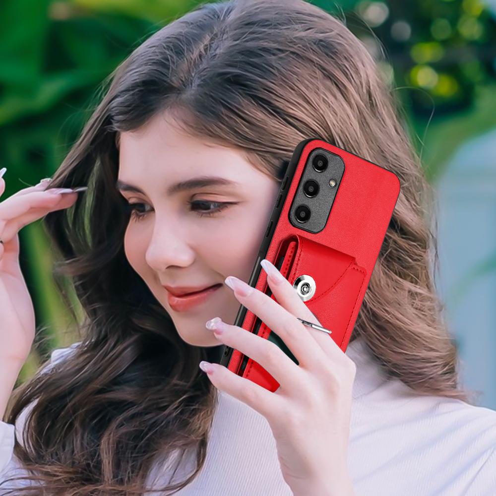 Складной кошелек-держатель для карт «аккордеон» с RFID-экранирующим материалом, чехол для телефона, кожаный чехол с кольцом-держателем для OPPO