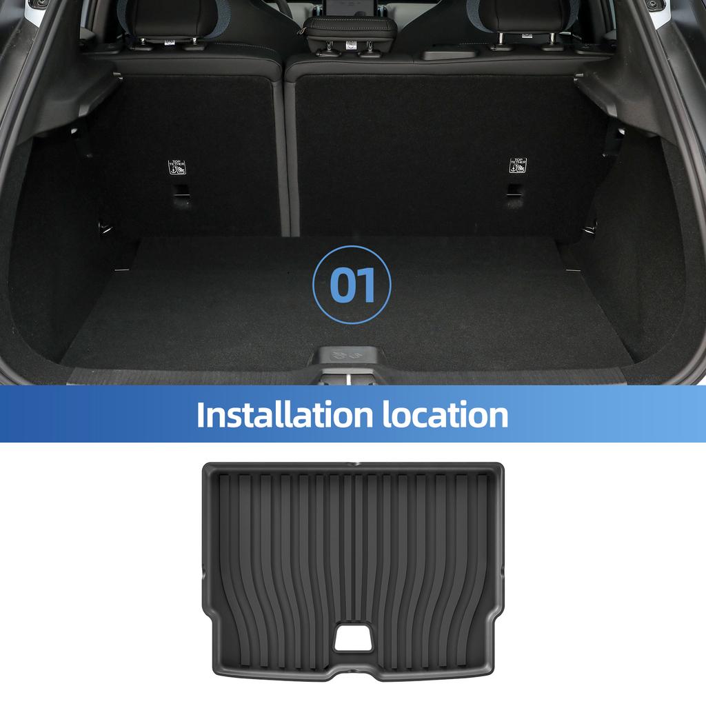 Smabee Left Drive for Volvo EX30 2024 2025 Car Floor Mats Cargo Liner Trunk Pad TPE 3D Foot Mat Waterproof Odorless Tray BLACK