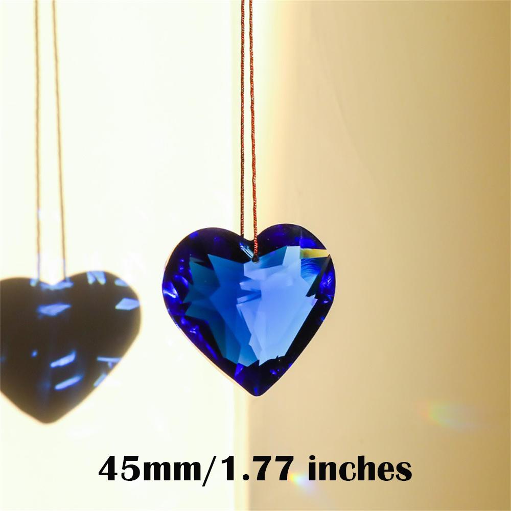 45mm Hanging Heart Suncatcher Prism Pendant Crafts for Home Office Garden Decoration Rainbow Maker Window Pendant 2025 Xmas Gift
