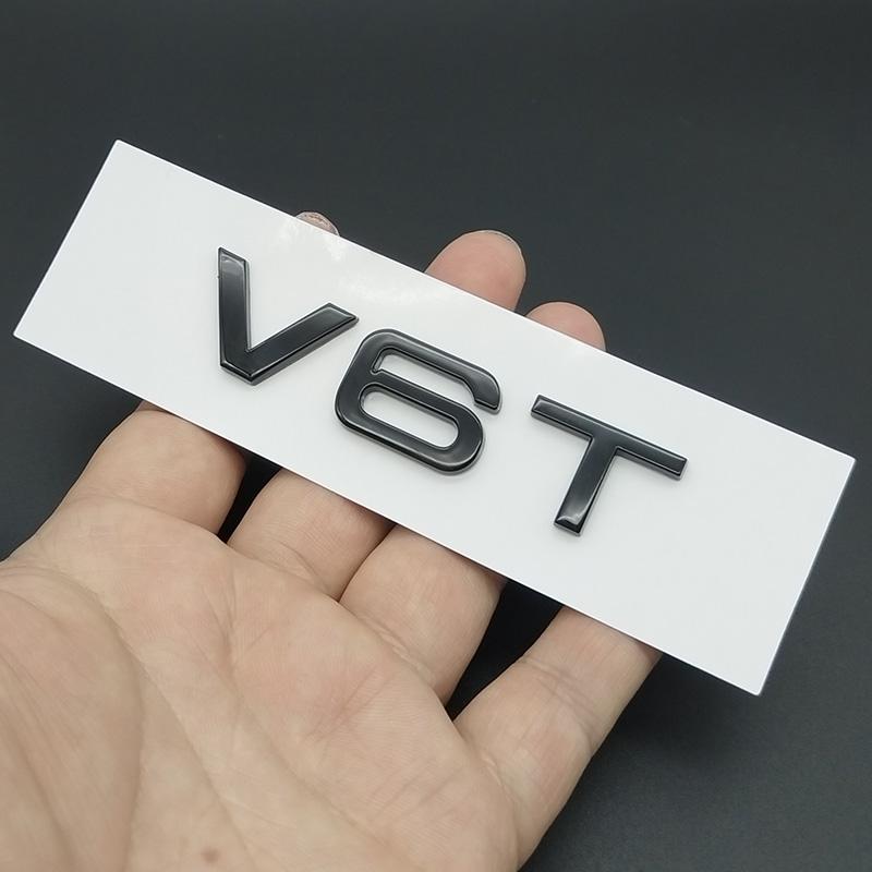 3D ABS Хромированный Черный Логотип V6T V8T V10 W12 Шильдик Буквы Значок Наклейка на Автомобиль Для Audi A6 A7 S4 S5 S6 S7 Q7 A8 R8 SQ5 TT Аксессуары