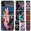 Чехол-бампер JoJo Adventure Killer Queen из твердого поликарбоната для Samsung Galaxy Z Flip 7 6 5 4 3 Черный ZFlip7 ZFlip6 Flip5 Flip4 Flip3 5G Prin