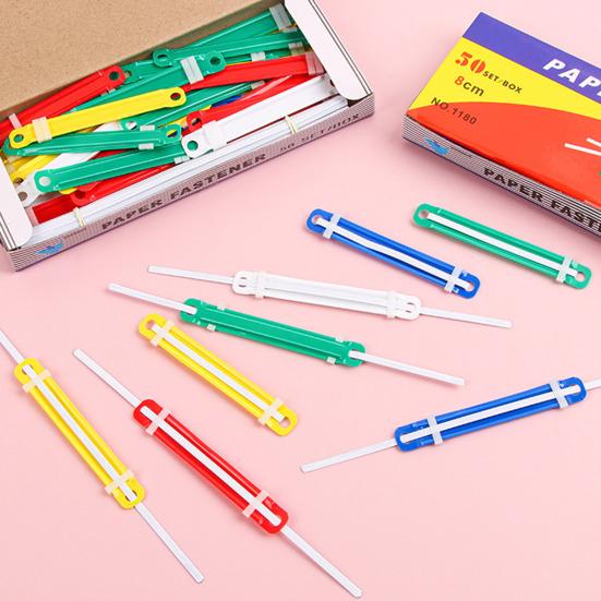 Пряжка для переплета, 50 шт., зажимы для переплета с 2 отверстиями, прочные, простые в использовании застежки для бумаги, быстрое и надежное переплет для документов с отрывными листами