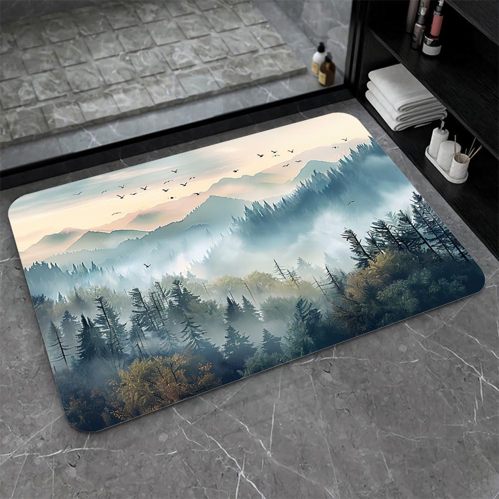 Dreamy Animal Black Cat Peacock Mermaid PatternCarpet Bathroom Kitchen Living Room Door Mat Indoor FloorDecoration Art Print Mat