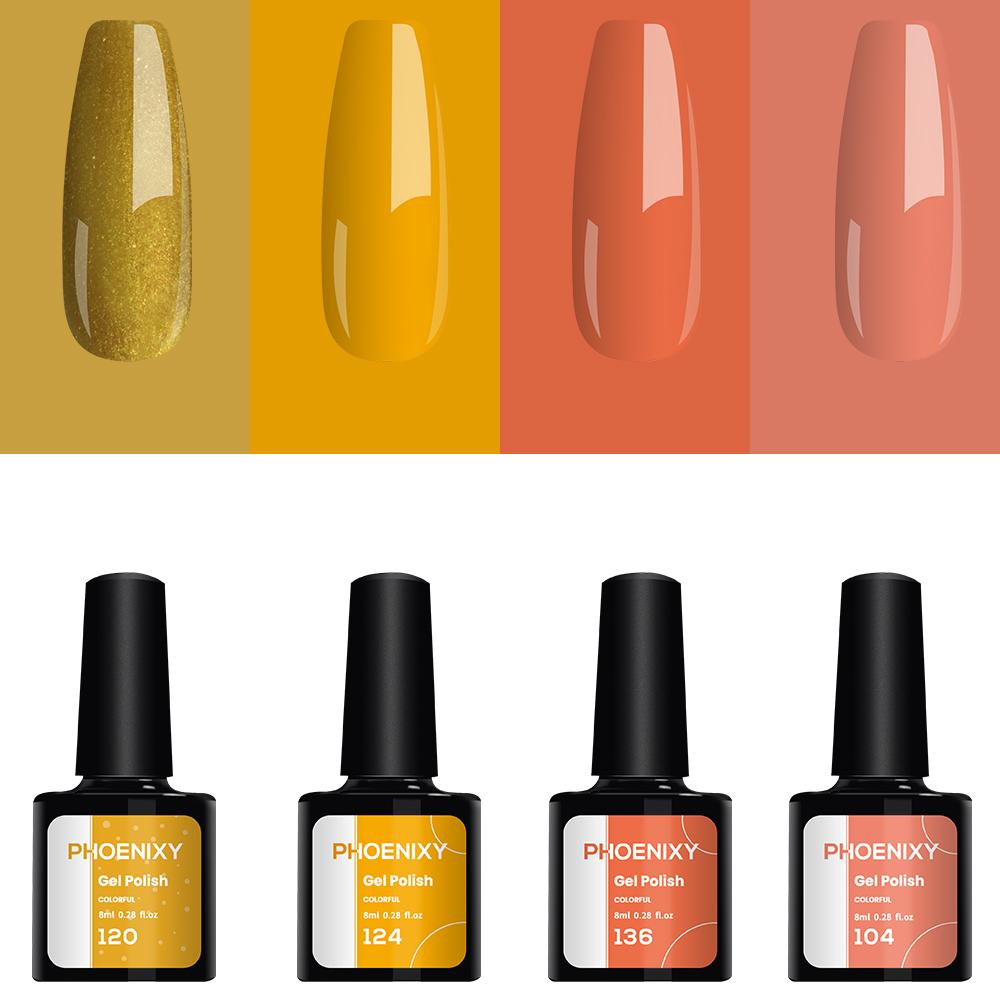 Набор полуперманентного гель-лака для ногтей PHOENIXY из 4шт