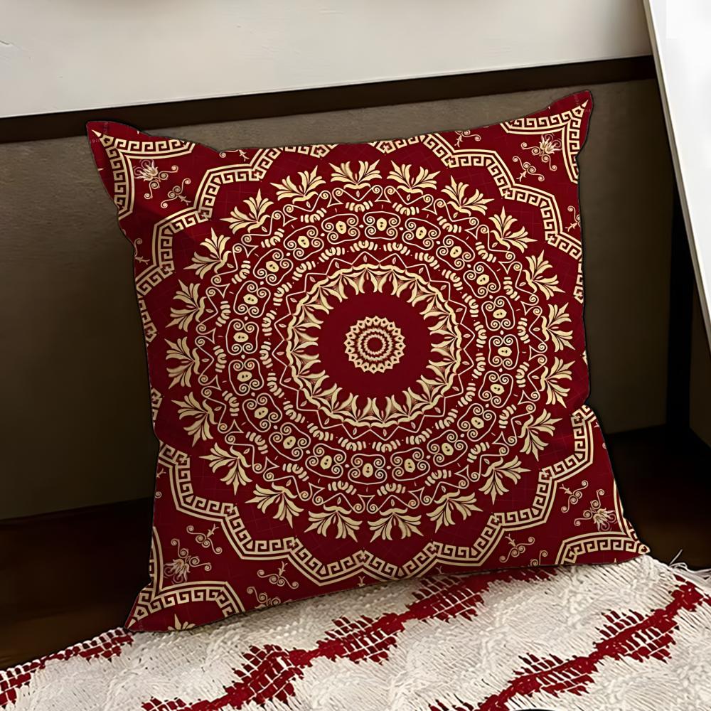 Quaint European Retro Motif Cushion Cover Reversible Soft Durable Pillow Cover Home Car MultiScene Use for Daily Comfort
