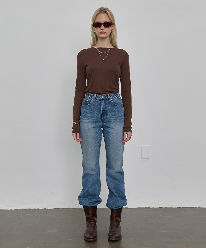 NUAKLE Slim Silk T-Shirt_Brown