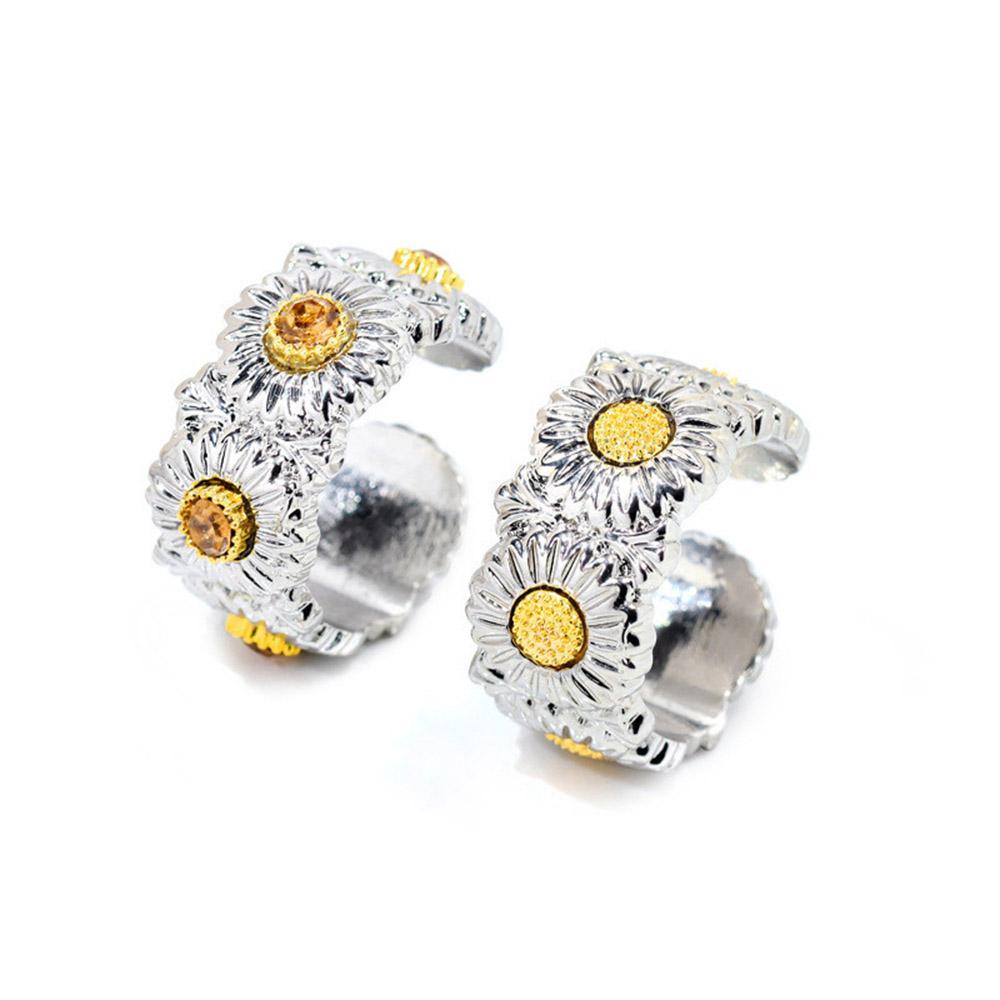 Vintage Adjustable Open Gothic Fashion Jewelry Flower Ring Daisy Rings Wedding Rings For Women