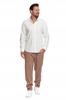 Men's Linen Shirt with Long Sleeves, Lightweight, Elegant, Classic, MORAJ XL OFF WHITE