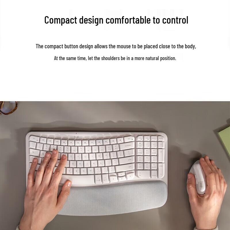 Logitech Wave Keys + Lift Ergonomic Wireless Keyboard and Mouse Set