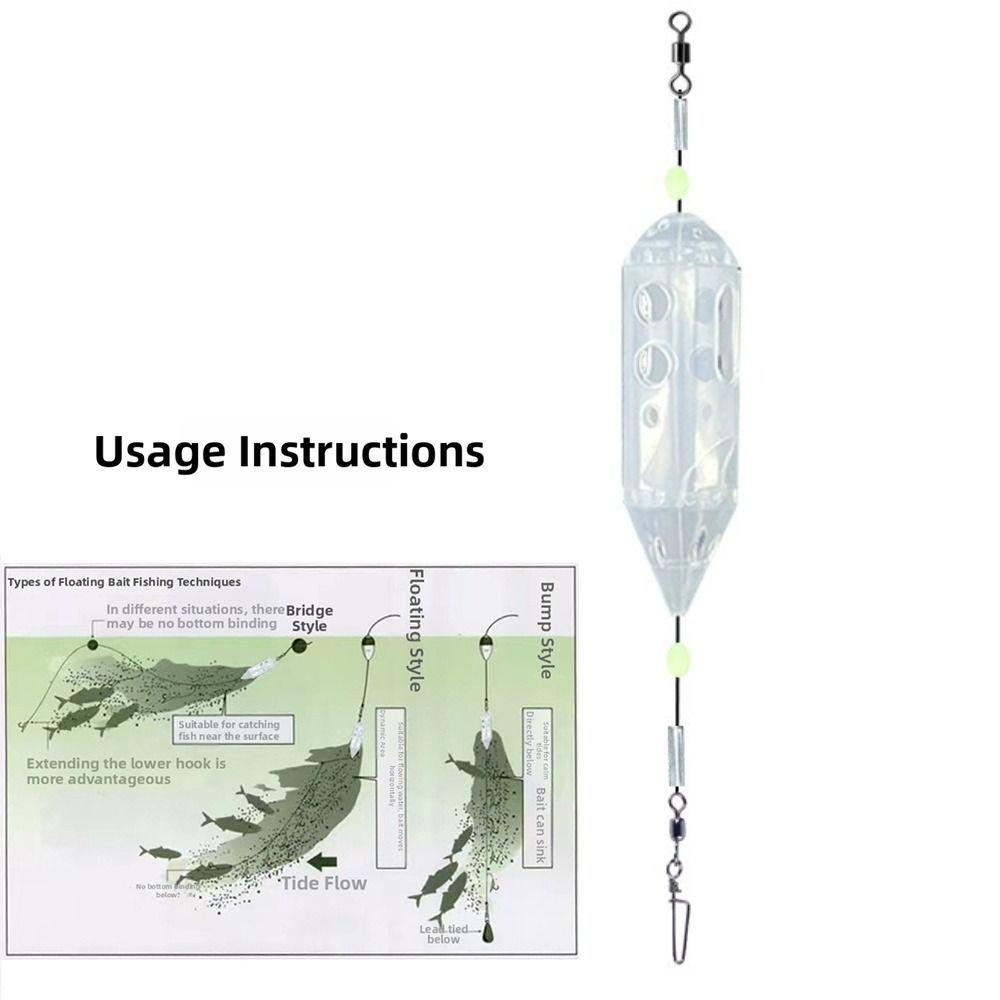 3pcs Set Yellow Foam Ball Luminous Bait Cage 3pcs Set Clear Cap Feeder  Saltwater Fishing