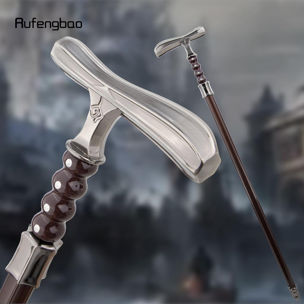 Silver Flower Walking Stick Decorative Vampire Cospaly Vintage Party Fashionable Walking Cane Halloween Crosier 93cm