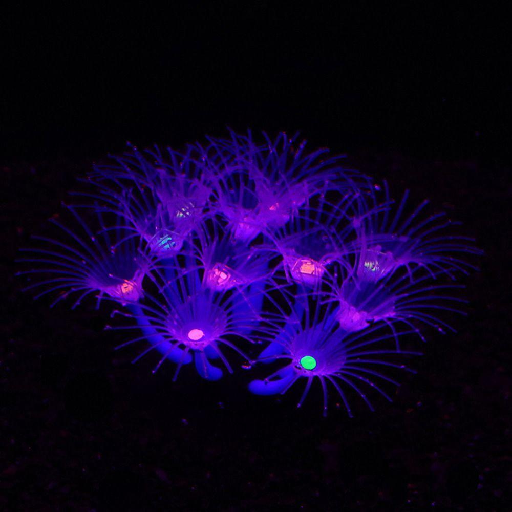 Silicone Feathered Coral Glowing Fake Coral Ornament New Glowing Artificial Coral Aquarium