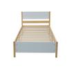 Lit simple - MUVOE - 90x200 cm - Cadre en pin - Tête et pied en MDF - 15 sommiers à lattes