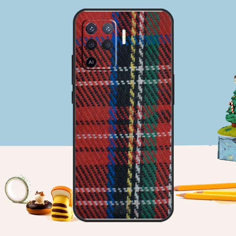 Клан Стюарт Клетчатый узор Чехол для Oppo A5 A6 Pro A15 A16 A76 A96 A17 A57 A98 A58 A78 A18 A38 A54 A74 A94 A40 A60 A80