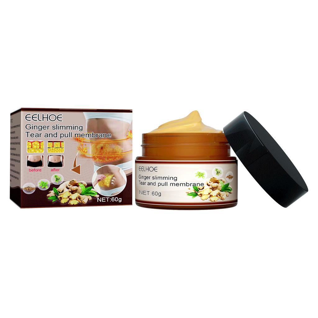 EELHOE 60g Ginger Fat Burning Cream Anti-cellulite Effective Fat Loss Slimming Body Fat Reduction Cream Massage Full Leg Body Waist Mask