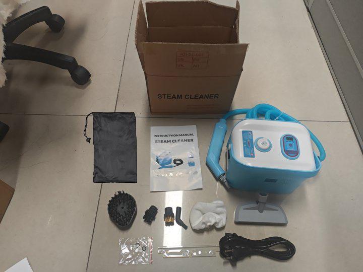 Portable Steam Cleaner 3 Temperature Adjustable Deep Cleaning Machine with 1200ml Water Tank 3 Brush Heads Window Scraper Cloth