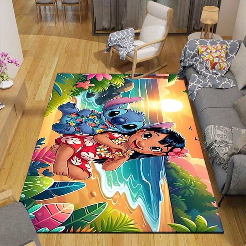 1Pc Lilo Stitch Adventure Rug, Office Carpet Indoor Outdoor Doormat, Non-Slip, Comfortable, Living, Christmas Halloween, Xmas Gift Es168