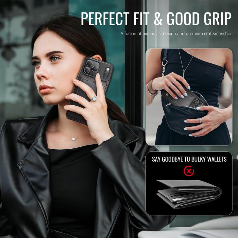 2 in 1 Magnetic Detachable Wallet Case For iPhone 17 12 13 14 15 16 Pro Max Air Plus Luxury Leather Plain Card Slots Stand Cover