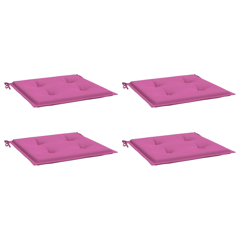 Garden Chair Cushion Set 4 pcs Pink 50x50x4 cm Fabric