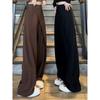 Women Pants High Waisted Wide Leg Pants Irregular Patchwork Casual 2023 Fashion Black Full Length Solid Spring Straight Trousers