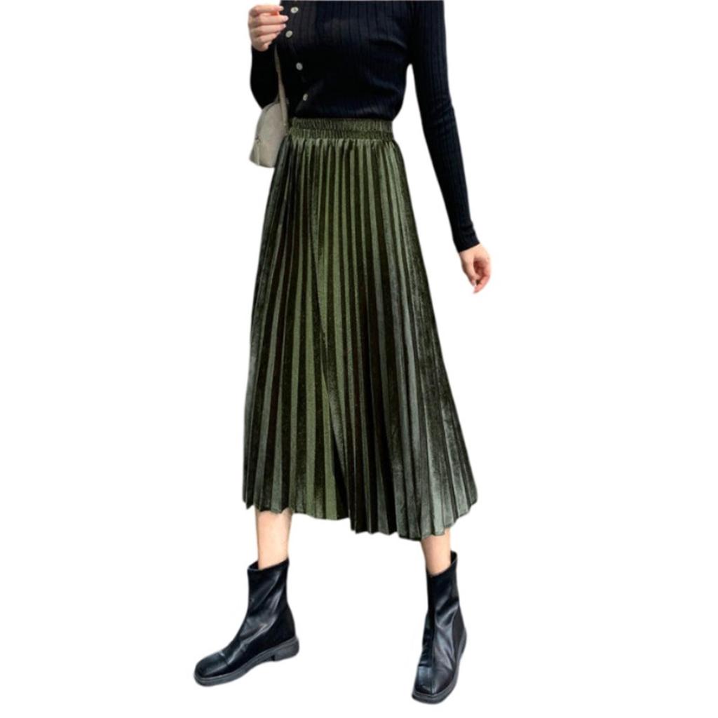 Женская ретро-юбка в стиле литературного стиля, юбка большого размера, бархатная длинная юбка А-силуэта с высокой талией