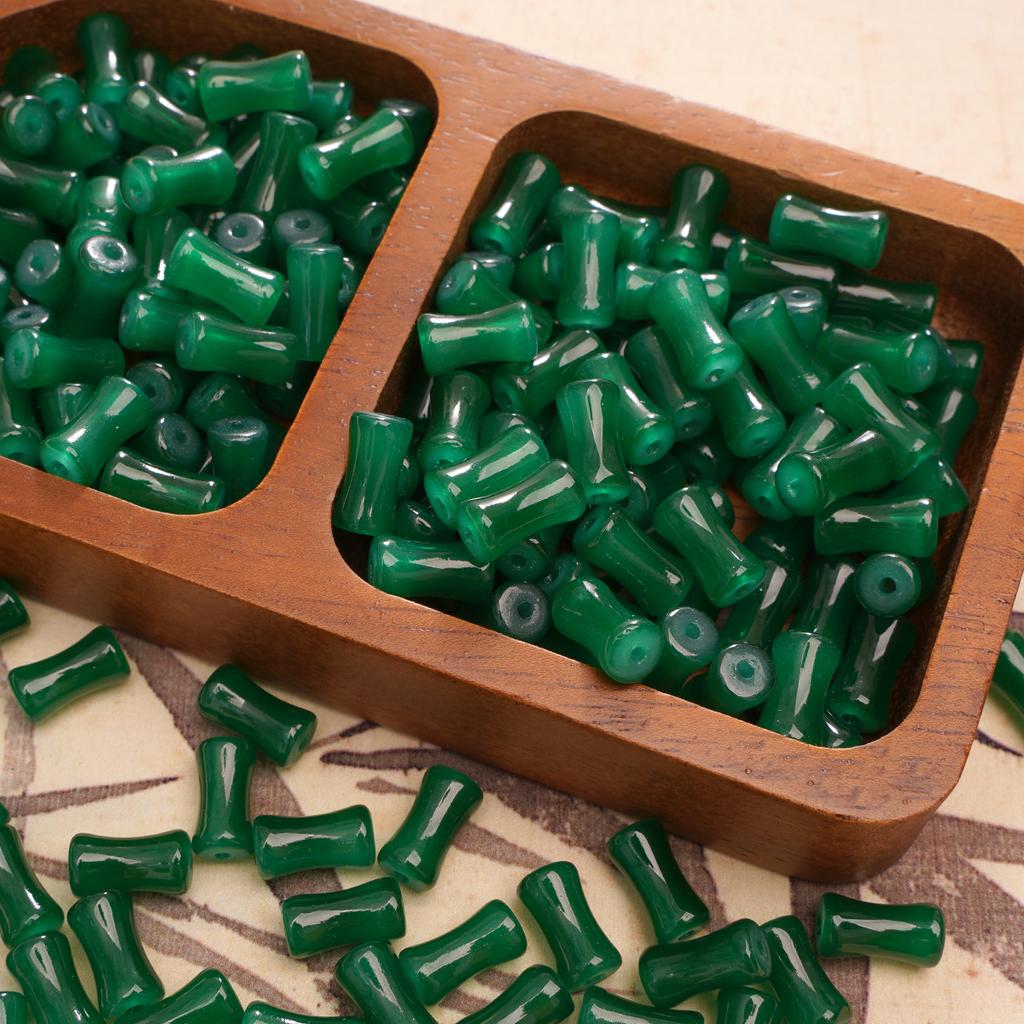 Стеклянные ореолы для окрашивания Бамбуковые бусины Бусины в старинном стиле Бусины ручной работы Аксессуары для бисера Глазурь Имитация нефрита Бусины Материалы