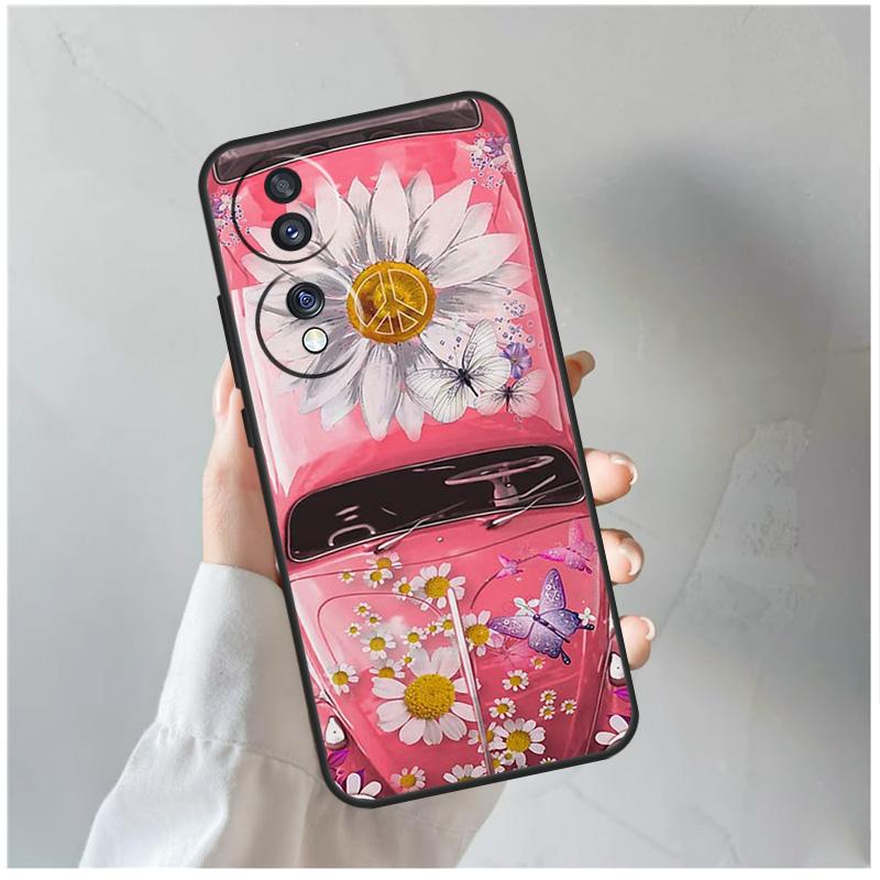 Чехол Hippie Peace Bus and Sunflower для Honor 90 Lite 50 70 Magic 5 6 Pro X6 X7 X8 X9 X6a X7a X8a X9a X9b X8b