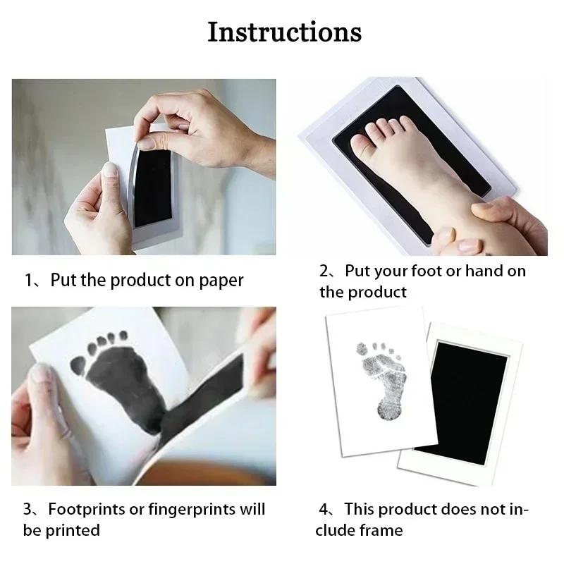 2 PCS Baby Handprint Footprints Ink Pads Safe Non-toxic No-Touch Skin Inkless Inkpad Kits Pet Cat Dog Paw Prints Souvenirs Gifts