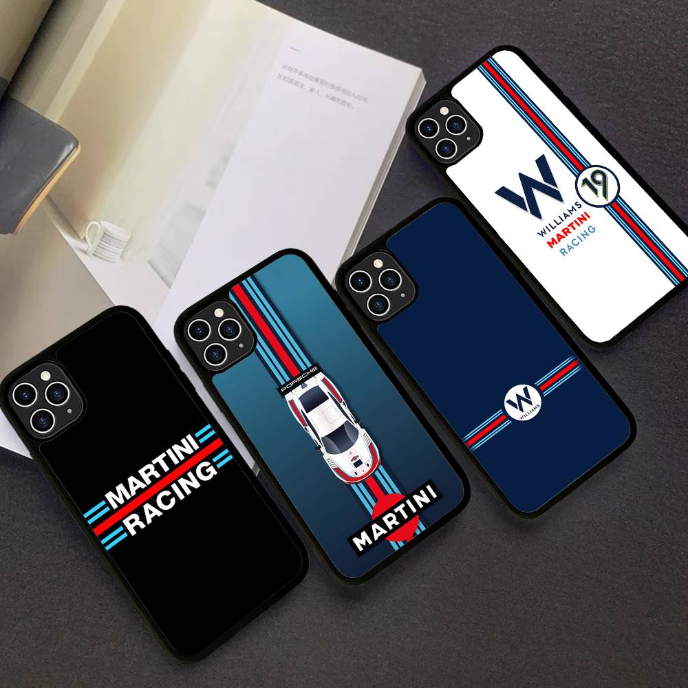 Чехол для телефона M-Martini Racing с горизонтальной полосой из ПК+ТПУ для IPhone 11 12 13 14 15 16 17 Plus Pro Max