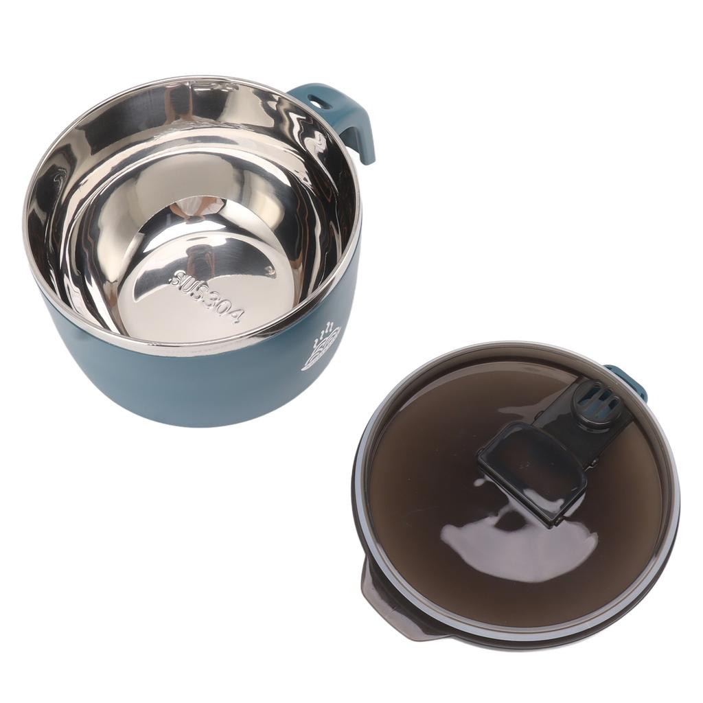 Миска для лапши быстрого приготовления из нержавеющей стали 900 мл Миска для лапши с крышкой для офиса студенческого общежития