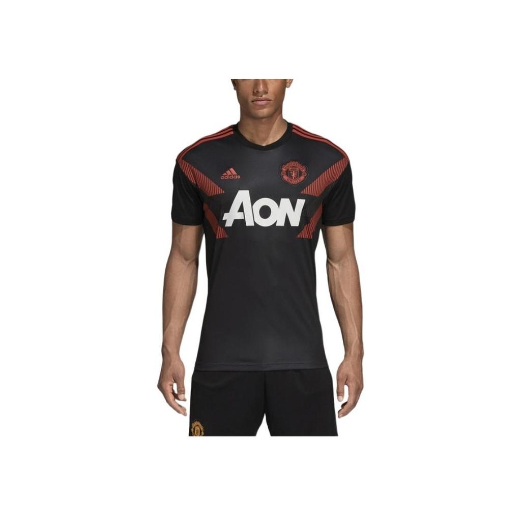 Adidas Футболка мужская тренировочная с коротким рукавом и принтом в виде букв, черная CW5824