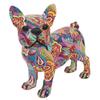 [A3311] - Multicolored 'French Bulldog Groovy' Resin Figurine - 25x22x12 Cm