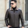Куртка из натуральной кожи для мужчин, кожаная куртка для папы среднего возраста, мужская бархатная повседневная куртка из овчины.