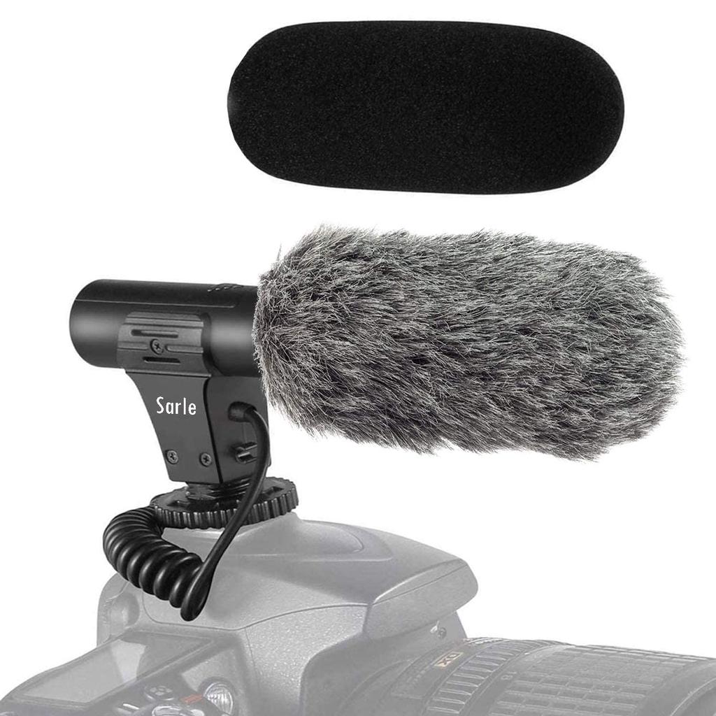 External Camera Microphone, SLR Compatible, Directional Condenser Microphone, D-SLR Recording Microphone, Unidirectional 3.5mm Digital Video