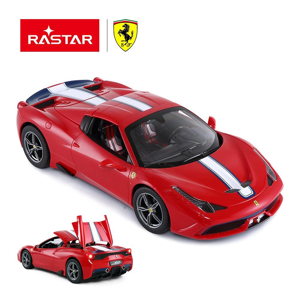 RASTAR Масштаб 1/14 Модель автомобиля Ferrari 458 Speciale на радиоуправлении со светодиодными огнями и автоматически открывающейся/закрывающейся крышей, Красный