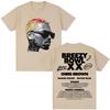 Rapper Chris Brown Album Tshirt Breezy Bowl XX Tour 2025 Hip Hop Vintage T Shirt Men Women Oversized Cotton Tshirts Streetwear