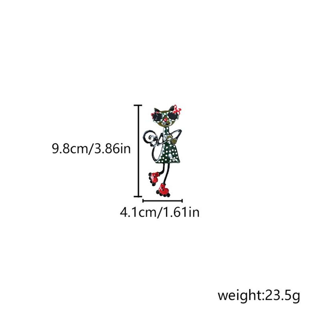 Rinhoo Lovely Wearing Sunglasses Sexy Cat Броши для женщин Мультфильм Эмаль Котенок Лацкан Пряжка Булавки Животные Домашние животные Значок Ювелирные Изделия