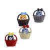 Set of 4 Cats In Basket Miniature Figurine Plastic Kitten Ornaments with Nonslip Base Home Office Desktop Decors