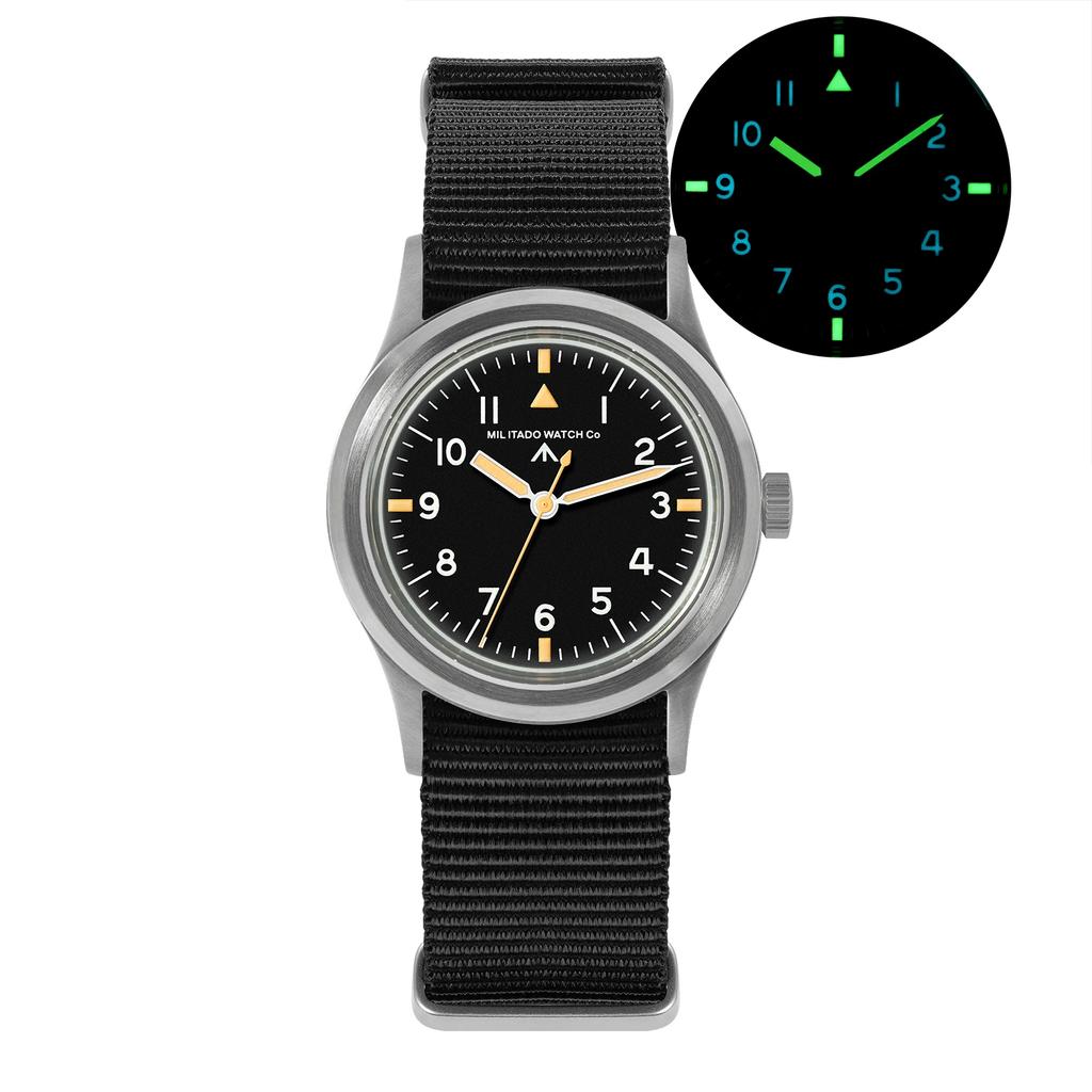 Militado ML14 Watch VH31/VH65 Sweep Quartz Movement Bubble K1 Crystal Luminous 36mm Vintage Watches 10Bar Waterproof