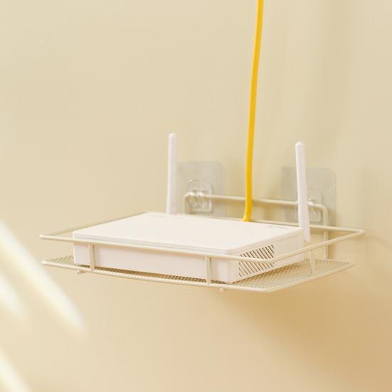 Полка-органайзер для маршрутизатора, настенная полая полая стойка без сверления, прочная несущая стойка для хранения товаров для дома