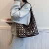 Punk Style Underarm Bag Women's New Retro Rivet Shoulder Bag Large-capacity Commuter Bag