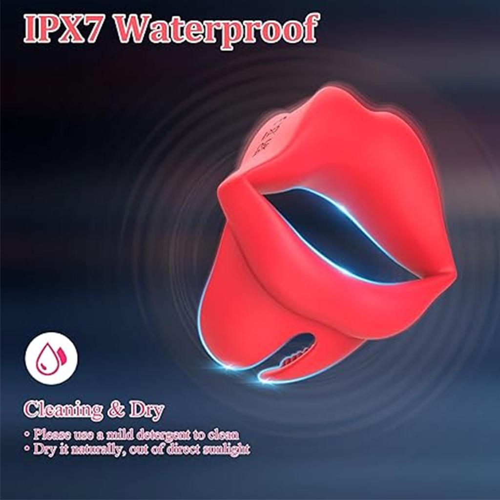 Вибрирующее кольцо для члена, силиконовые кольца для пениса в форме губ, вибратор с 10 вибрациями, массажер для улучшения мужской эрекции, кольцо для губ, секс-игрушки для взрослых