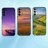 Чехол для телефона с изображением природы Для Samsung S25,24,23,22,30,21,10,9,Ultra,Plus,Lite Мягкий Черный Чехол