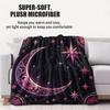 Celestial Moon Star Print Flannel Blanket Soft Warm Throw Blanket Digital Printed Cozy Bed Sofa Decor Gift Blanket All Season