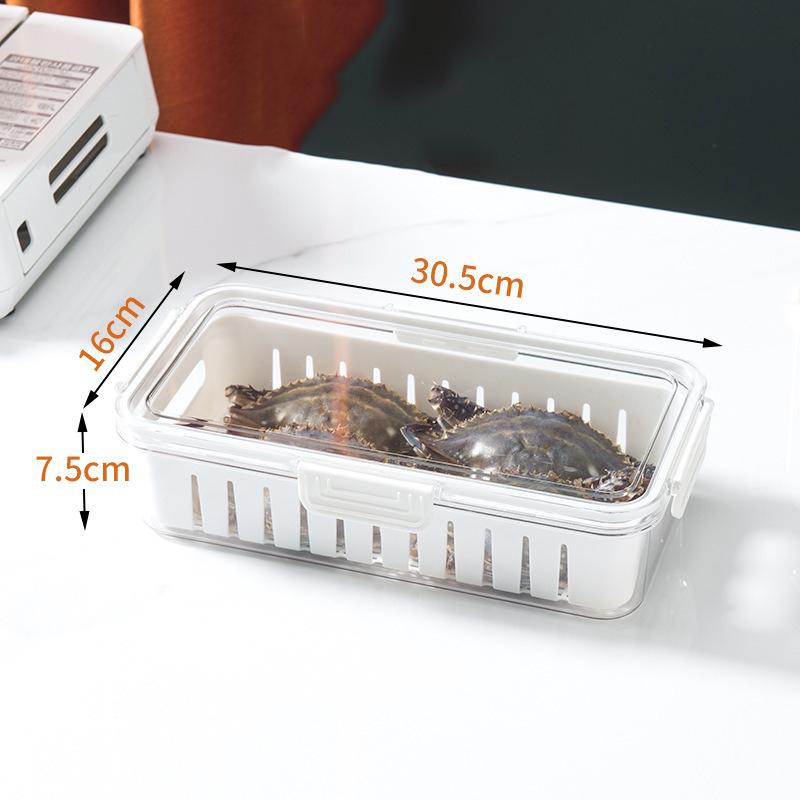 Ящик для хранения в холодильнике, сливной контейнер, морозильник, специальная коробка для замороженных продуктов, прямоугольная коробка для овощей и фруктов, кухонный органайзер