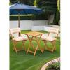 Balcony Garden Kitchen 3-Piece Bistro Set Folding Table-chair 50x50 Table with Back and Seat Cushion