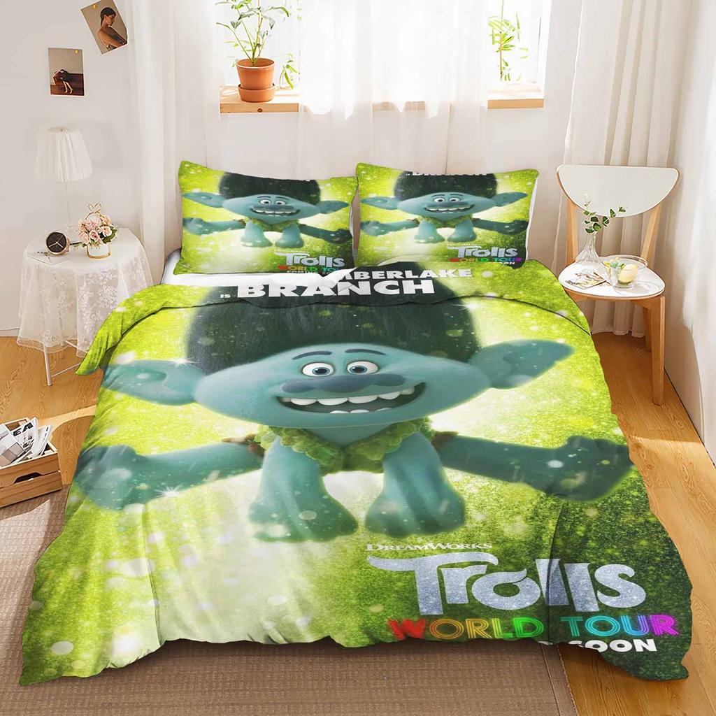 Комплект постельного белья «Тролли» Одеяло Постельное белье 3D Детский комплект постельного белья 3 предмета 1 Пододеяльник Кинг-сайз