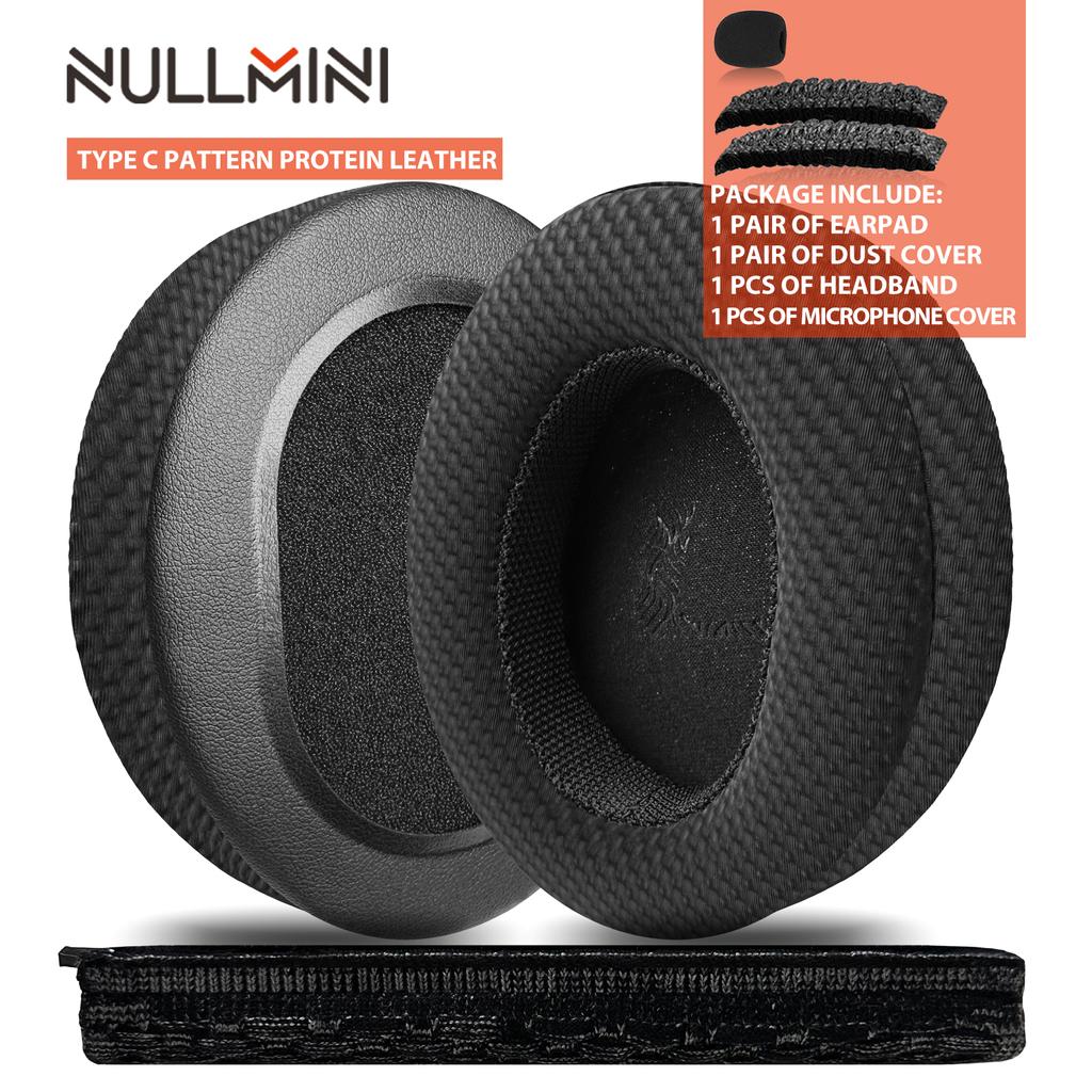 Nullmini Replacement Earpads for Audio Technica ATH-M50x M50xBT M40x M30x M20x MSR7 Headphones Cooling Gel Ear Pads Headband