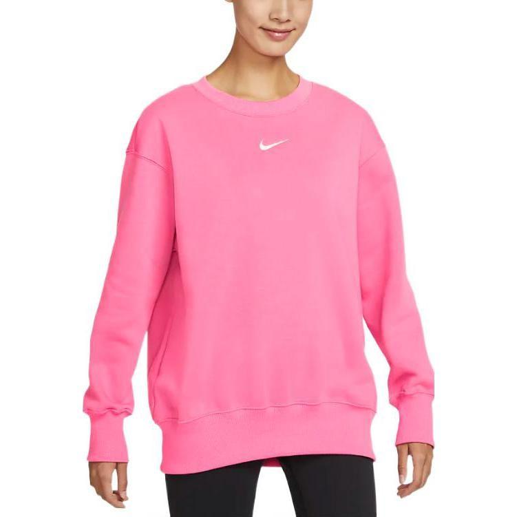 Nike Свитшоты Женские Розовые С Круглым Вырезом Умеренные Обычные DQ5734-684